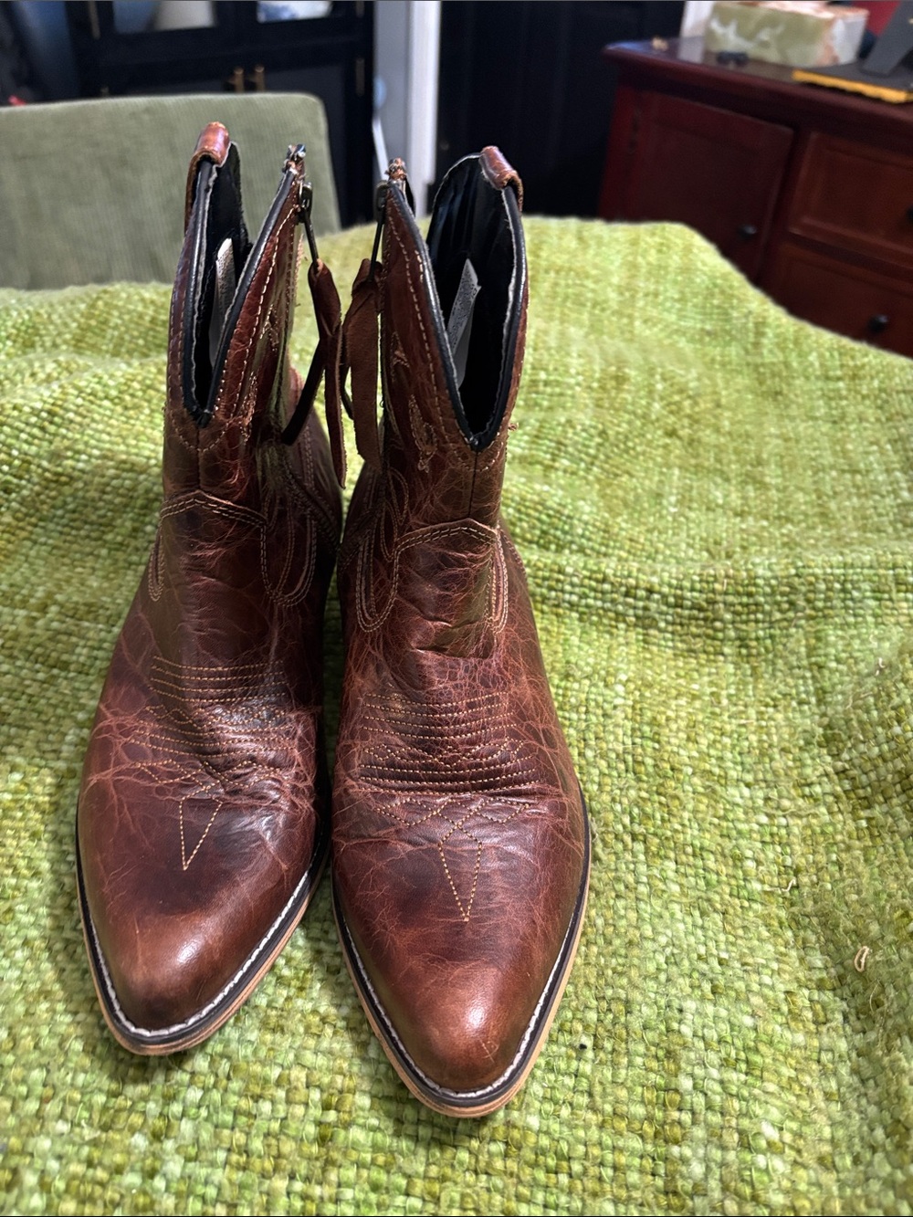 dingo Rustic Brown Leather Western Boots #cowgirl Leather